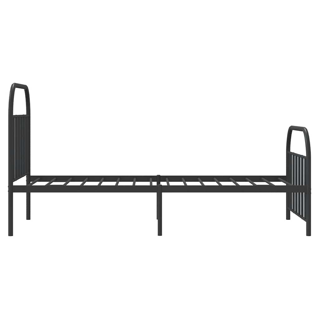 Vidaxl Struttura Letto in Metallo con Testiera e Pediera, Nera, 100X200cm