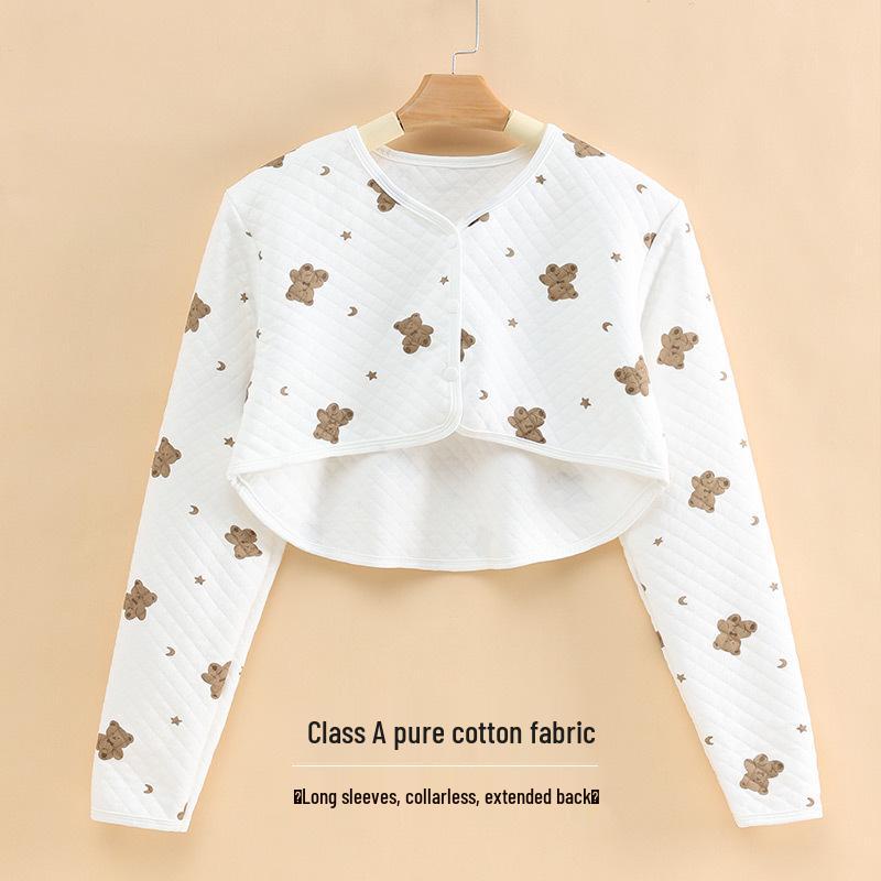 Pure Cotton Postpartum Shoulder Protector: Long Sleeve Warm Shawl for Pregnant Women and New Mothers.