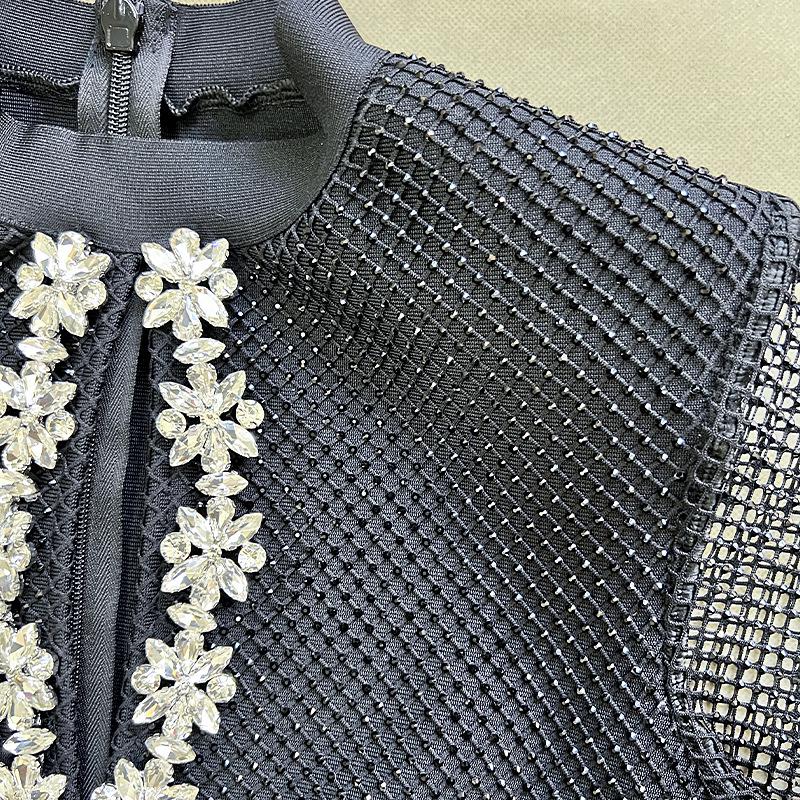 European-American Rhinestone Patchwork Luxury Party Dress