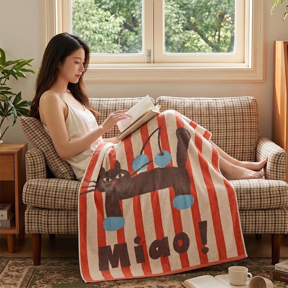 Large Grade A Yarn-Dyed Jacquard Cotton Bath Towel - Thick, Absorbent, Adult Style