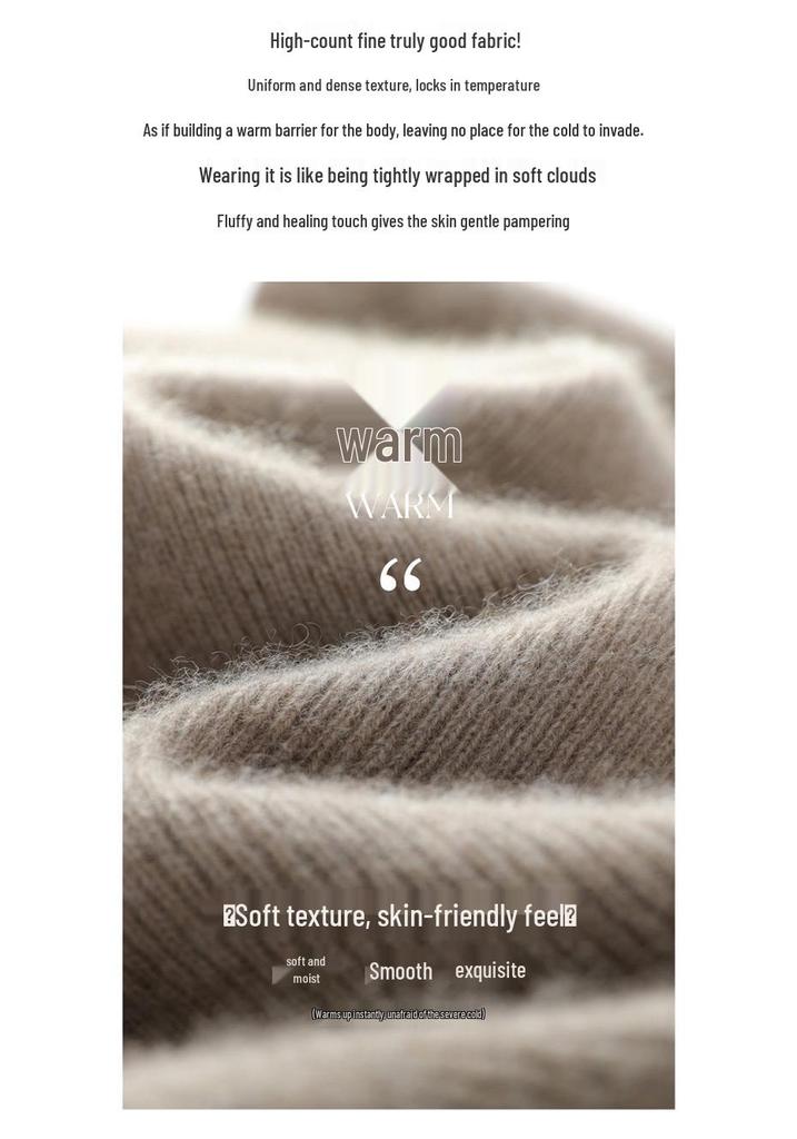 Women's Slim Fit High Neck Seamless Wool Sweater
