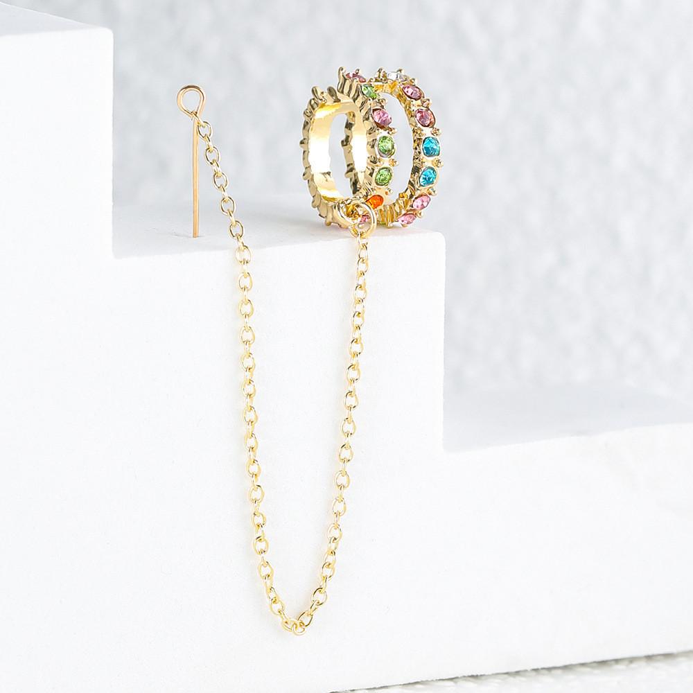 Creative Fashionable Chain Stud Earrings Simple Geometric Jewelry Ear