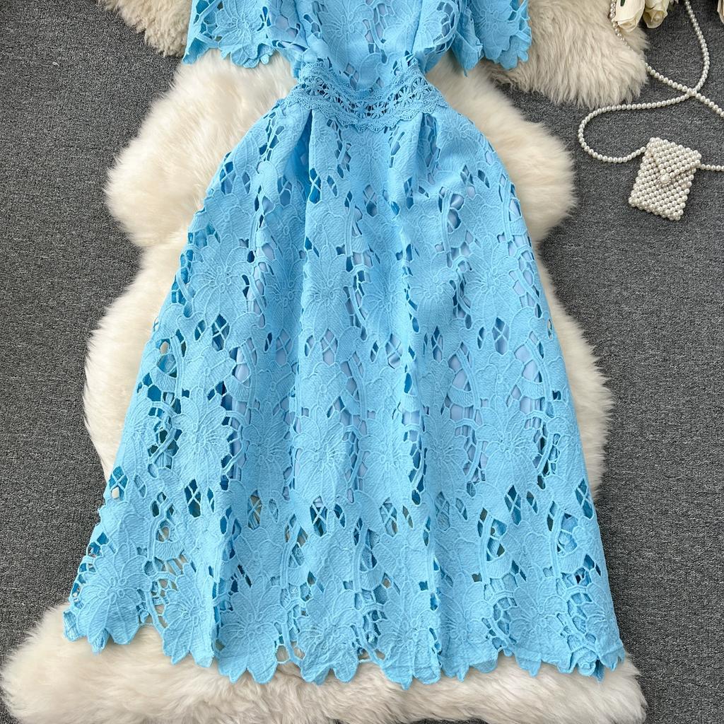 Hochwertige Sommer-Damen-Stickerei, wasserlösliche Spitze, Partykleider