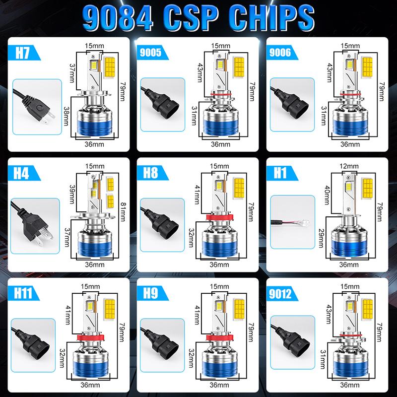 7700W 9000000LM H7 H4 H11 Led Headlight High Power 9084 CSP Canbus H1 H8 9005 HB3 9006 HB4 9012 HIR2 Turbo Lamp Car Led Headlamp