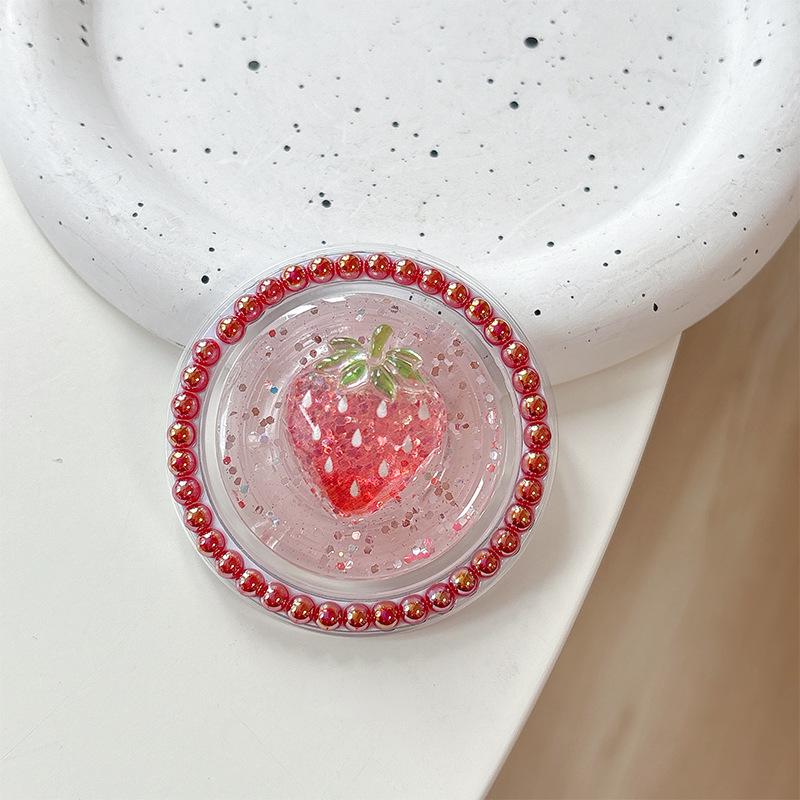 Pearl Magnetic Phone Holder with Airbag, Glitter Sequin Design, Fresh Style Women's Ring - Party Gift