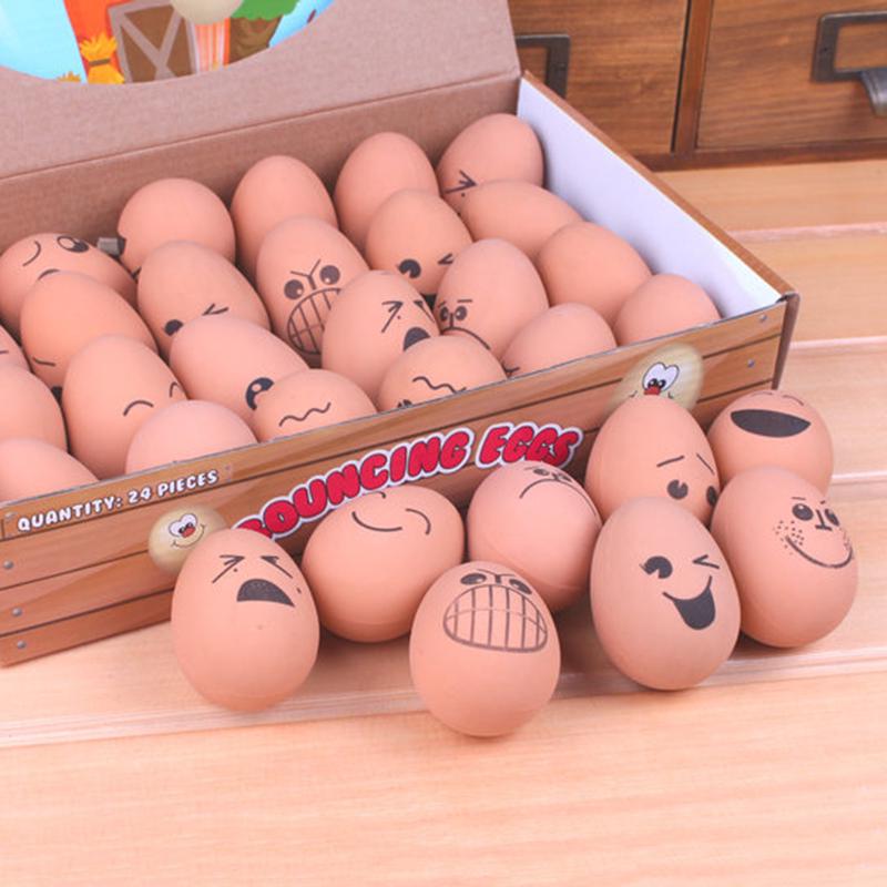 Bouncing Ball Egg Emotion Ball Pet Ball Chew Toys Egg Shape Dog Cat Puppy Molar Toy Funny Decompression Toys Random
