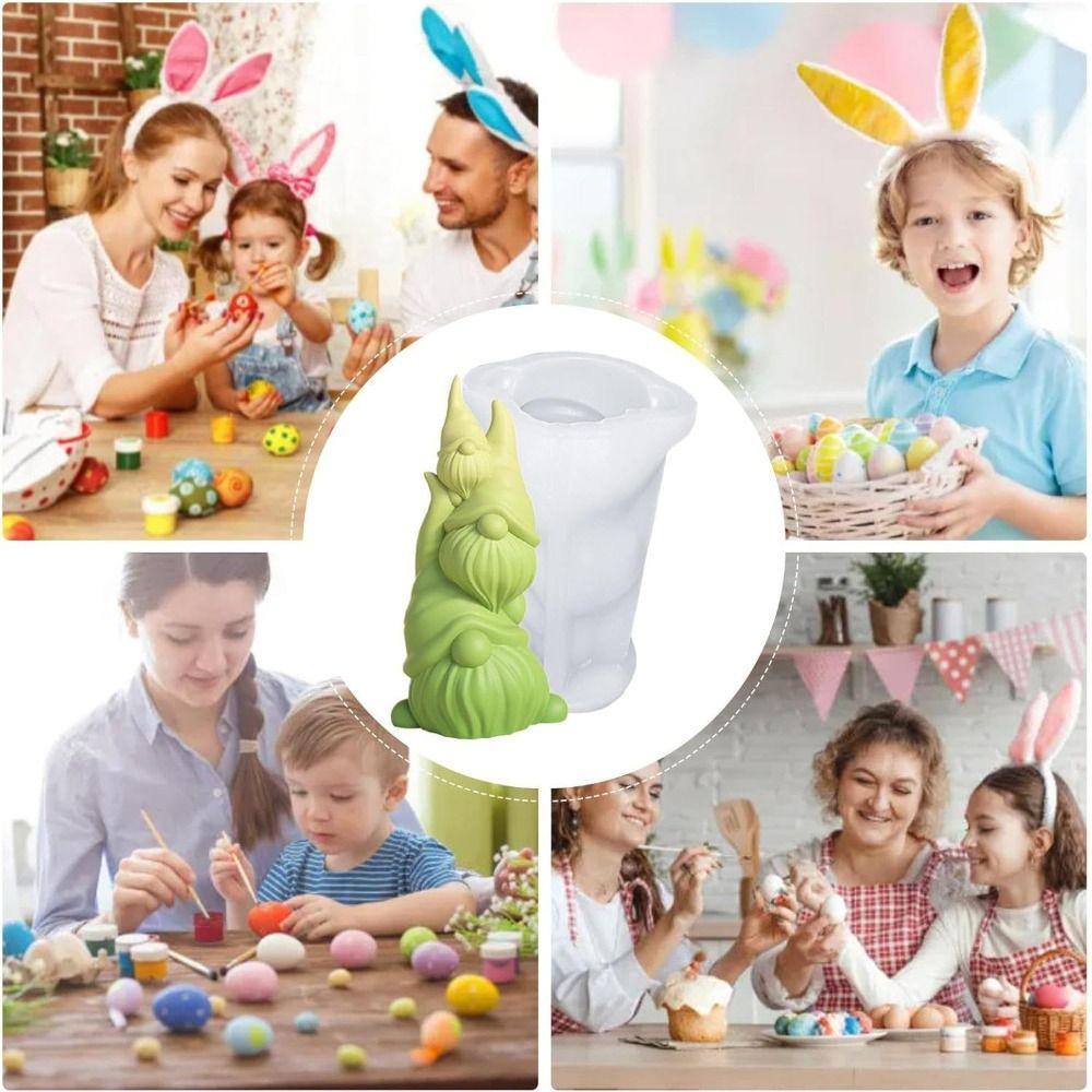 DIY Craft Chocolate Mold Heat-Resistant Candle Making Tool Portable Easter Dwarf Mold  Craft Art