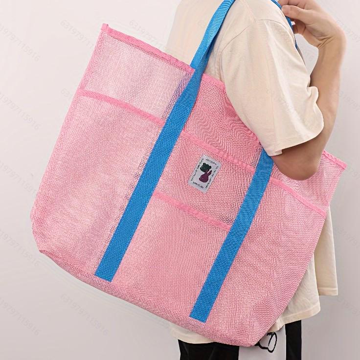 VIP Große Kapazität Koreanische Strandtasche - Tragbare Mesh-Umhängetasche für Fitnessstudio, Schwimmen und Outdoor