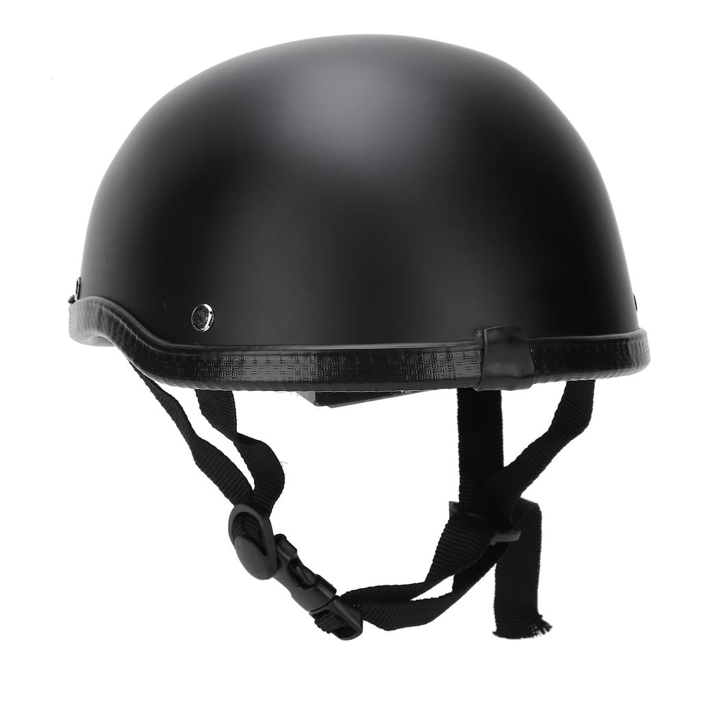 Motorcycle Low Profile Half Face Helmet Skull Cap Matte Black (M)