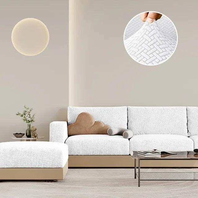 

Jacquard Thick Sofa Seat Covers Stretch Pure Colour Couch Cushion Slipcovers L-shaped Sofa Protector for Living Room Hotel Home Normal Size1(S)-1pc