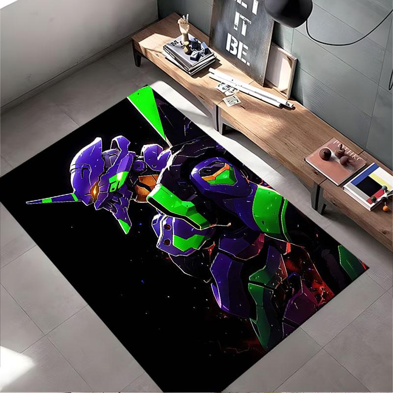 Futuristic Mecha on Black suitable as a non-slip mat for the living room or bedroom sofa