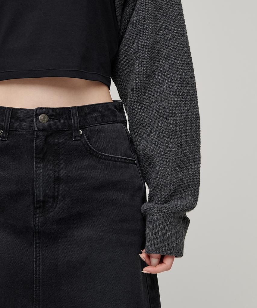 MUSINSA STANDARD MUJER Top de Punto Bolero para Mujer [Gris Medio]