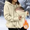 Women's Winter Warm Fleece Maternity Coat Full Zip Baby Wearing Jacket Pregnancy Clothing
