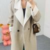 Double-sided cashmere coat large lapel new woolen coat long commuter cashmere coat