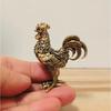 Elegant Brass Rooster Figurine - Intricate Golden Crafts Decor for Home, Office, or Gift, Detailed Feathers Comb, Rustic Table