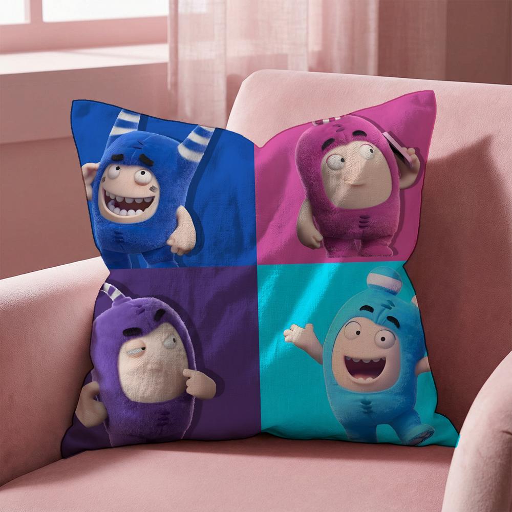 

Cartoon Oddbods Cushion Cover Multi-Scene Pillow Cover for Home & Car - Reversible, Soft & Durable for Daily Use 40cmx40cm