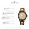 BOBO BIRD Wooden Watch Analog Quartz Day Calendar Display Lightweight Handmade Wooden Wristwatch Men's Men's (Beige)