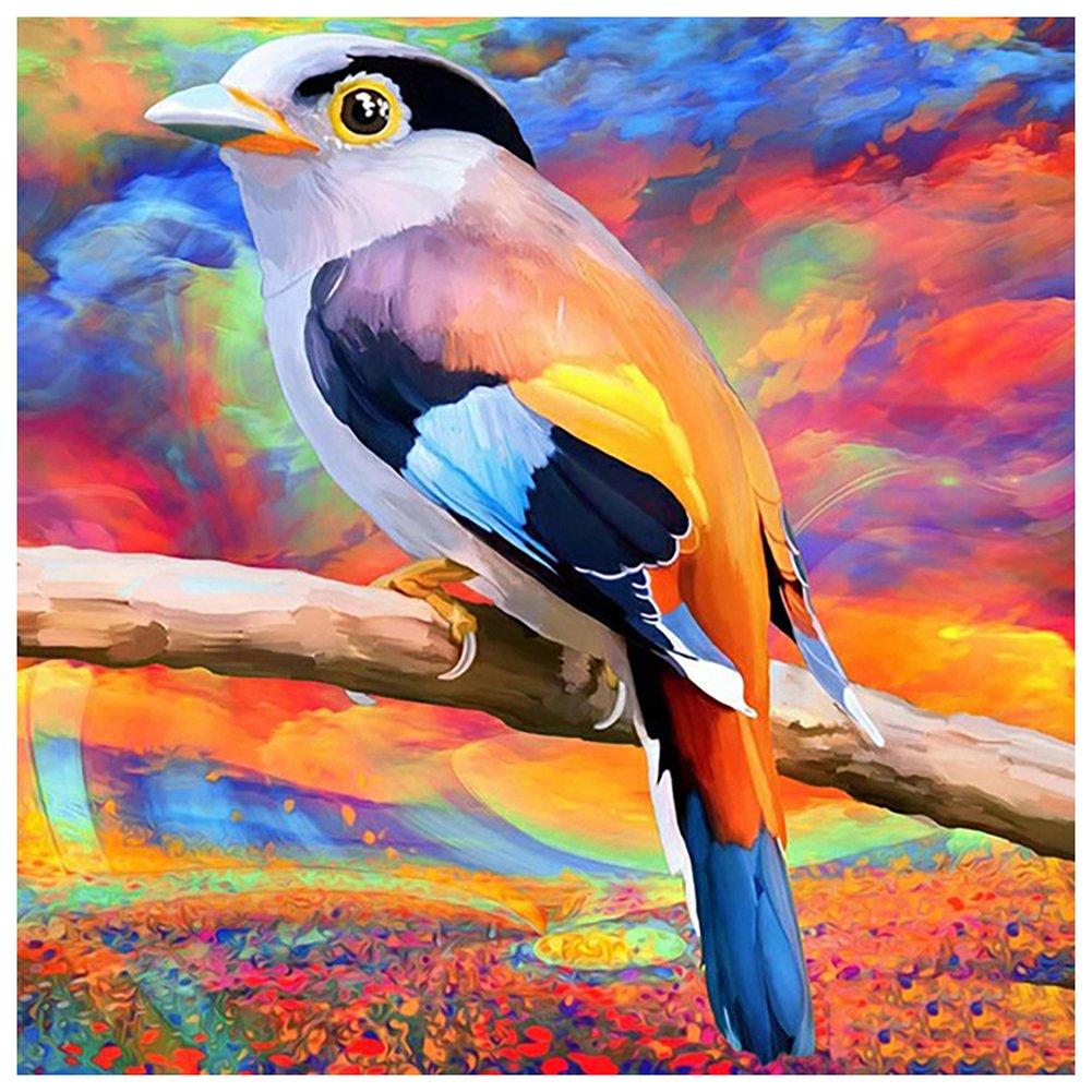 Pintura de Diamantes DIY Taladro Redondo Completo Animal Aves Árbol 5D Bordado de Diamantes Mosaico Loro Kit Punto de Cruz Decoración del Hogar Manualidades