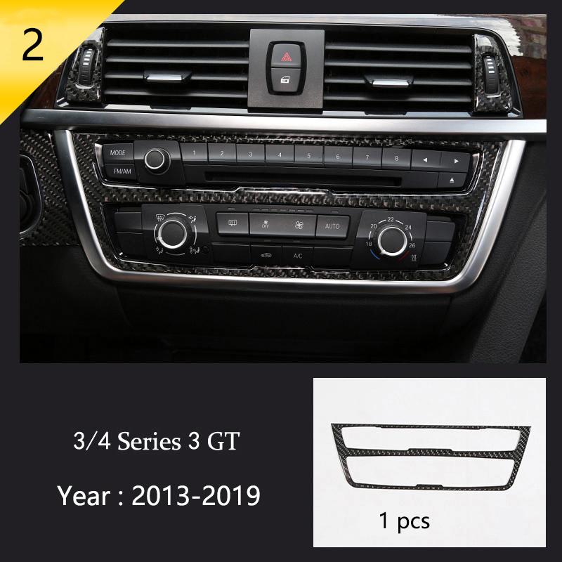 Car Styling Carbon Fiber Interior Button Panel Decoration Cover Trim Sticker Frame For BMW 3 Series F30 3gt F34 F32 Accessories