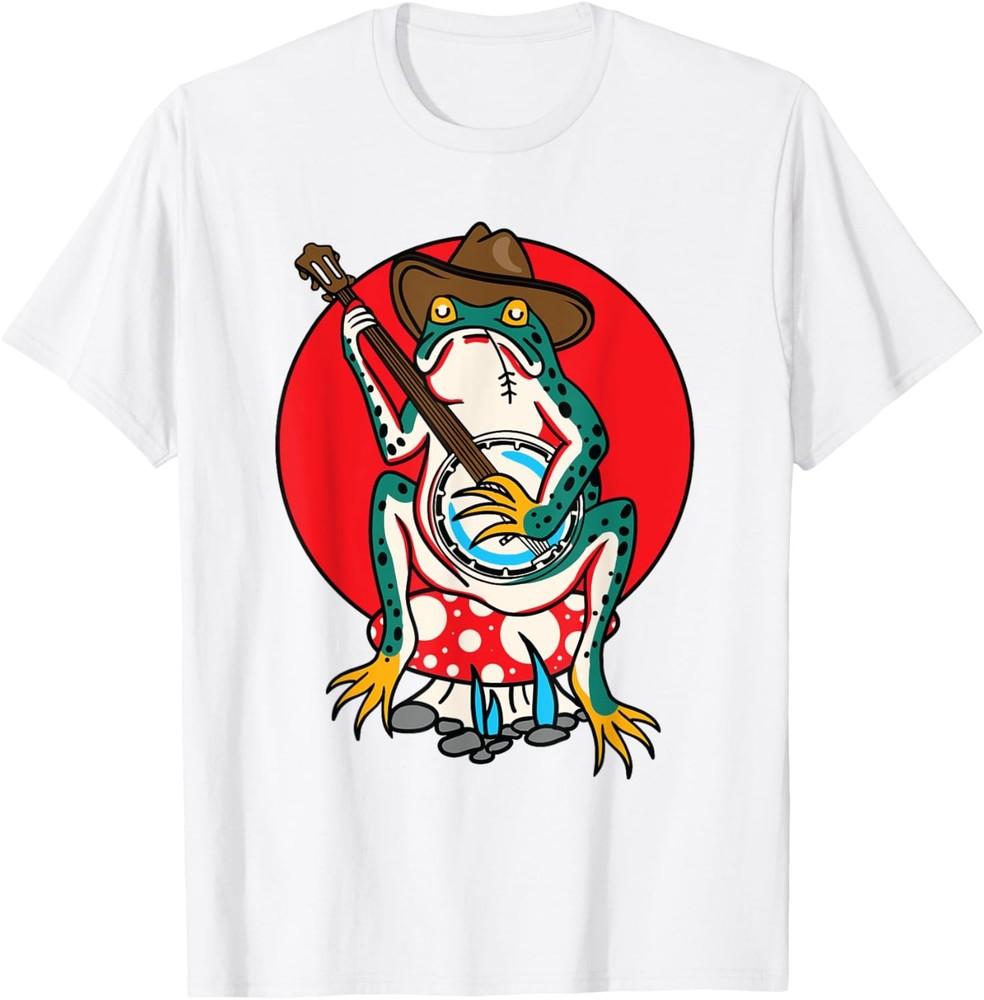 

American Traditional Old School Tattoo Flash Frog Banjo T-Shirt Unisex T-Shirt M