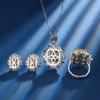 Autumn New Fashion Women's Light Luxury Zircon Micro Inlaid Necklace Set Ring Set Party Holiday Gift