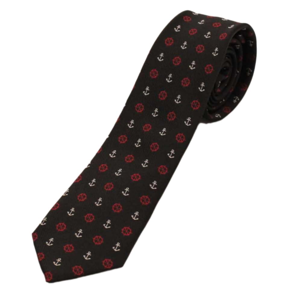 [CUFFSMANIA] Black Anchor Necktie (Narrow Tie)