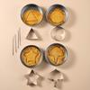 JUSTINLAU 12pcs/Set Candy Making Tool Stainless Steel Cookie Cutters Biscuit Molds Umbrella Triangle Star Circle Food Grade Mold