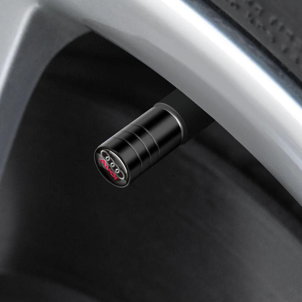 4Pc Car Wheel Tire Valve Cap Badge Emblem Air Stem Tyre Plug For Audi S A3 A5 A6 A1 A2 A4 A7 A8 Q1 Q2 Q3 Q4 Q5 Q6 Q7 Accessories