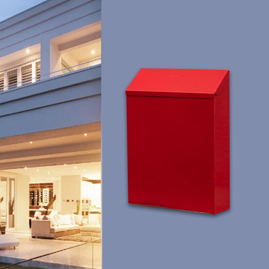 Wall Mounted Mailbox Wall Hanging Mail Box,Large Capacity Letter Box Newspaper Holder Box Drop Box with Lock for Porch Decor