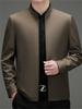 2026 Spring Men's Plus Size Business Jacket - Solid Color, High-End Stand-up Collar Outerwear