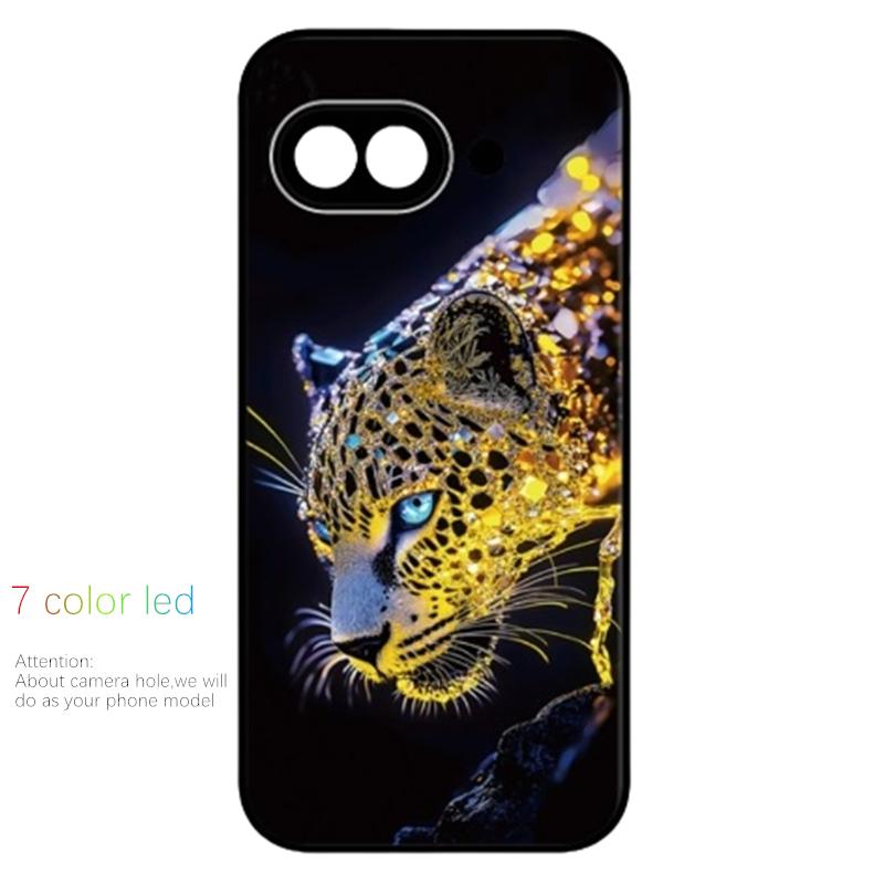 

Flame Black Wolf Colorful Smart Voice-Controlled Glowing LED Phone Case For Google Pixel Fold Pixel 9 9A 9 Pro Pixel 10 Pro XL Pixel 9 Pro
