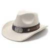 Ethnic Style Minority Suede Hat Belt Male And Female Couple Hat Western Cowboy Top Hat