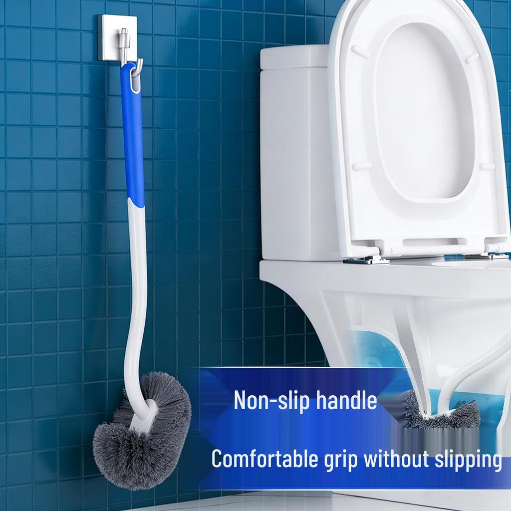 Wall-Mounted Soft Bristle Toilet Brush with Long Handle for Efficient Cleaning