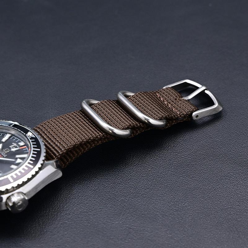 Nylon Watch Strap Replacement Strap with Silver Stainless Steel Buckle for Men's Watch 20mm/22mm/24mm Watch Bands