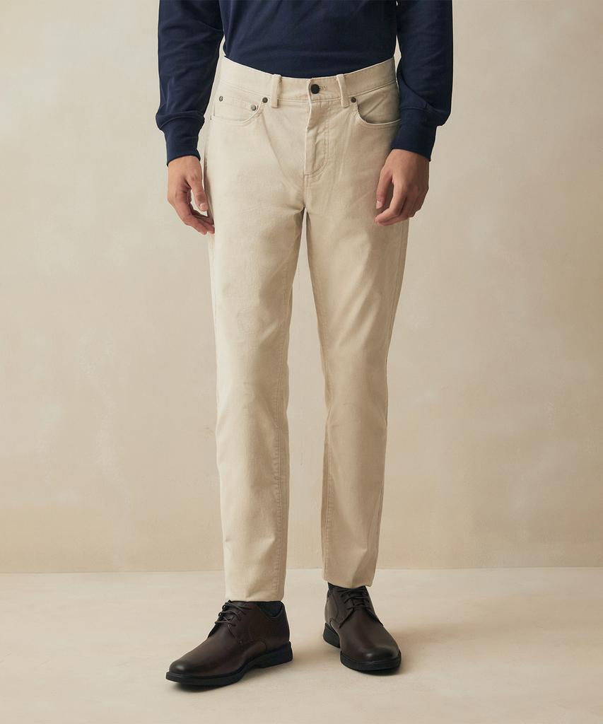 BROOKS BROTHERS Slim Fit 15W Corduroy 5-Pocket Pants (Ivory) (Bbpcmf0703Bew)