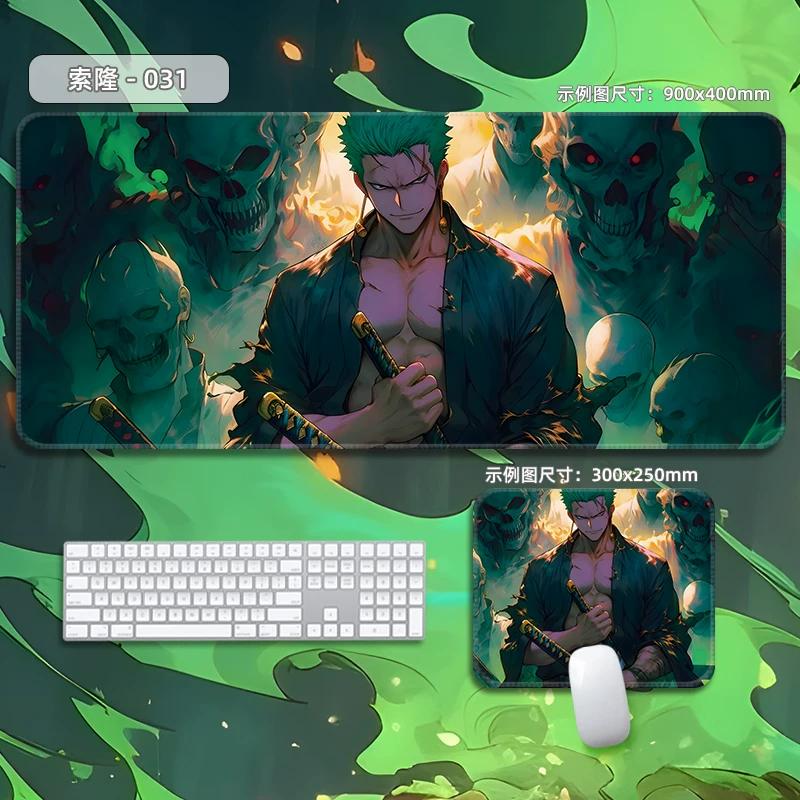 High Quality Roronoa Zoro ONE PIECE Leather Mouse Pad Oversized Small Cartoon Office Game E-sports Computer Keyboard Pad Table Mat Animation Periphery