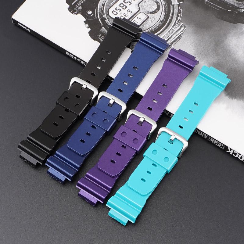 Pryžový sportovní řemínek pro Casio G-SHOCK DW-5600 GA-2100 GW-M5610 DW-6900 16mm Perleťový TPU Muži Ženy Náhradní náramek Řemínek na hodinky