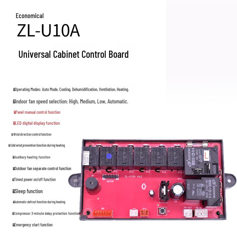 Placa de Controle de Ar Condicionado com Aquecimento Elétrico Qunda para Unidades de Parede, Piso e Teto (Tipo PG, QD02/03).