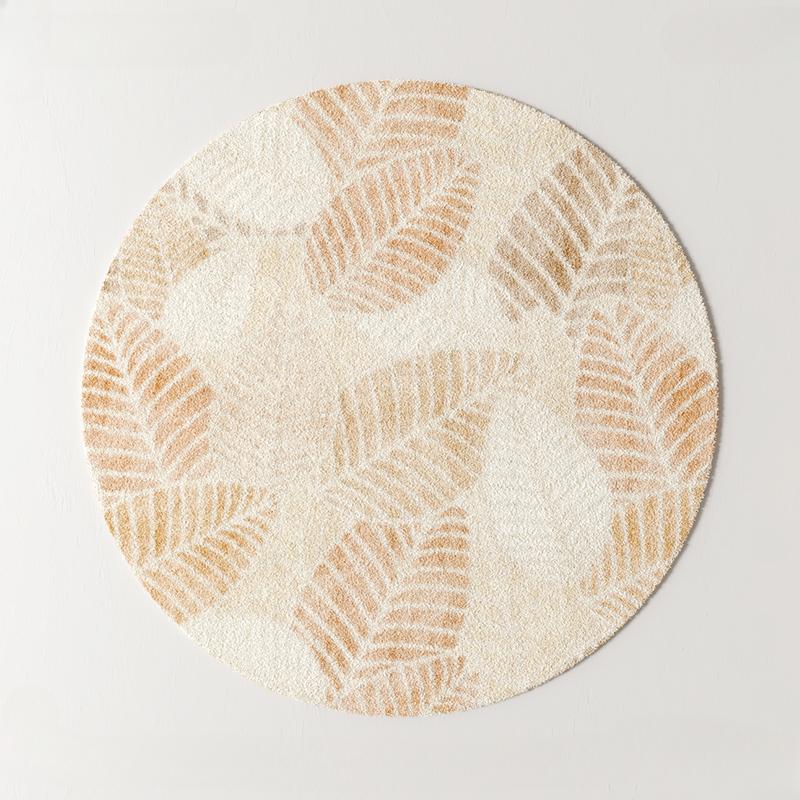 Cream Style Bedroom Decor Round Carpet Light Luxury Carpets for Living Room Thick Plush Bedside Floor Mat Fluffy Soft Lounge Rug