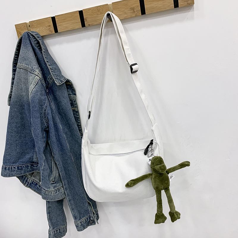 Dumpling Canvas Crossbody Bag 2025: Stylish Versatile Korean/Japanese-Inspired Large Capacity Bag