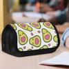 1pc Double Layer Flip Pencil Case - Cute Avocado Pattern, Large Capacity, Portable Polyester Pen Storage Bag with Zipper Closure, Ideal for School & O