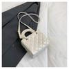 Solid color new version retro simple diamond embroidery thread casual shoulder crossbody portable small square bag woman