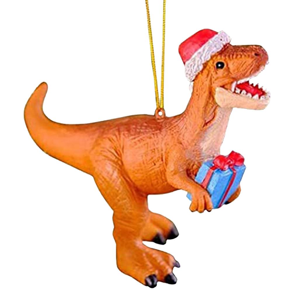 Christmas Dinosaur Car Decoration Pendant Tyrannosaurus Rex Christmas Tree Decoration Pendant Cartoon Animal Home Decoration