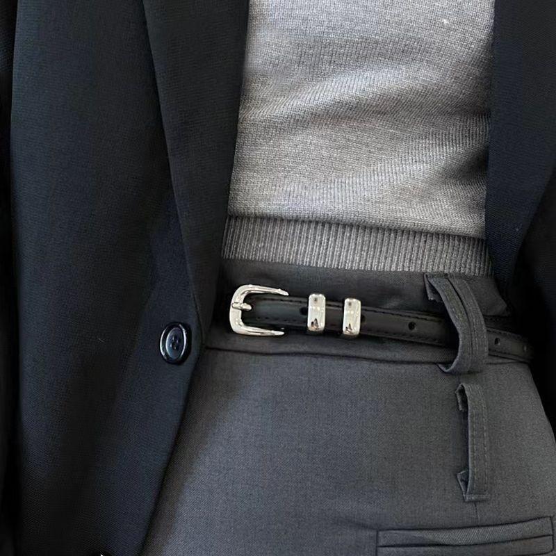 Womens Slim Fashionable Belt In Multiple Colors With Stylish Metal Detail Ring