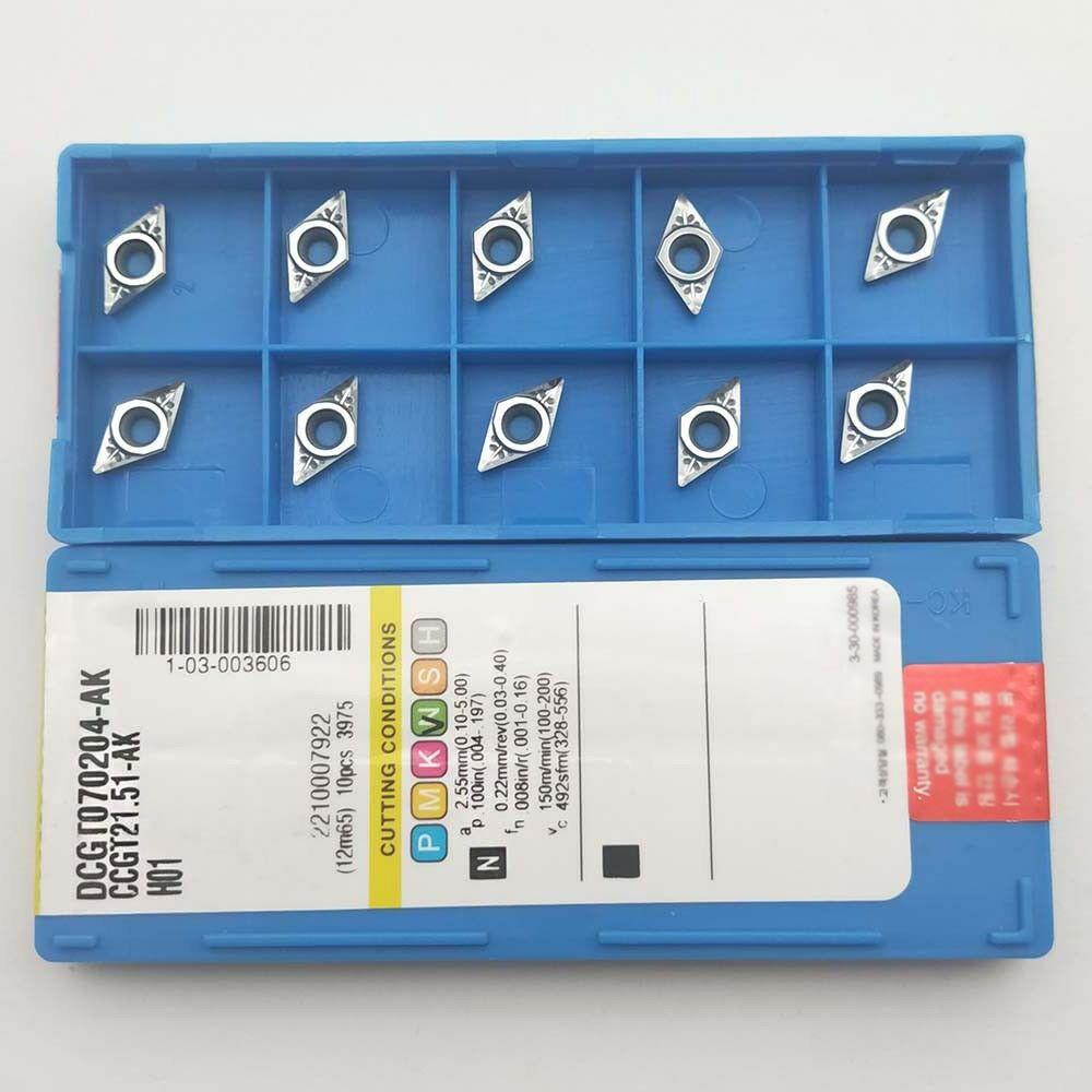 10Pcs Blade Inserts DCGT070204 AK H01 DCGT21.51-AK H01 Aluminum Carbide