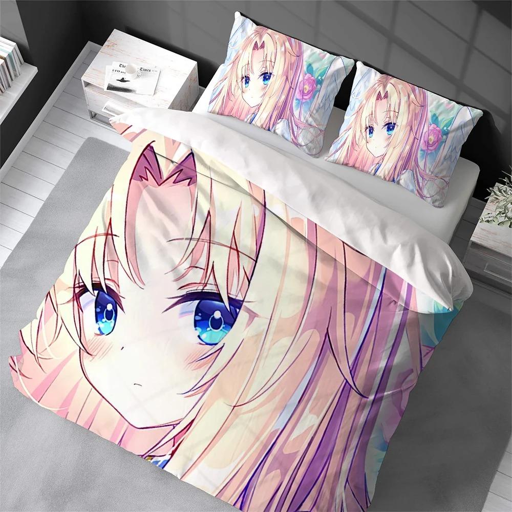 3D Cartoon F-Filo Angelic Figure Bedding Set Duvet Cover Pillowcases, for Kids Girls Bedroom Decor Twin Full Queen King Size
