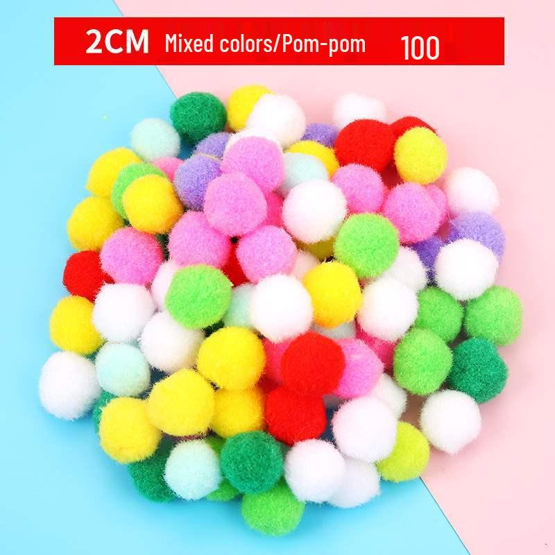Mixed Color Fluffy Pom Poms: High Elasticity Handmade Plush Balls for DIY Decorative Accessories