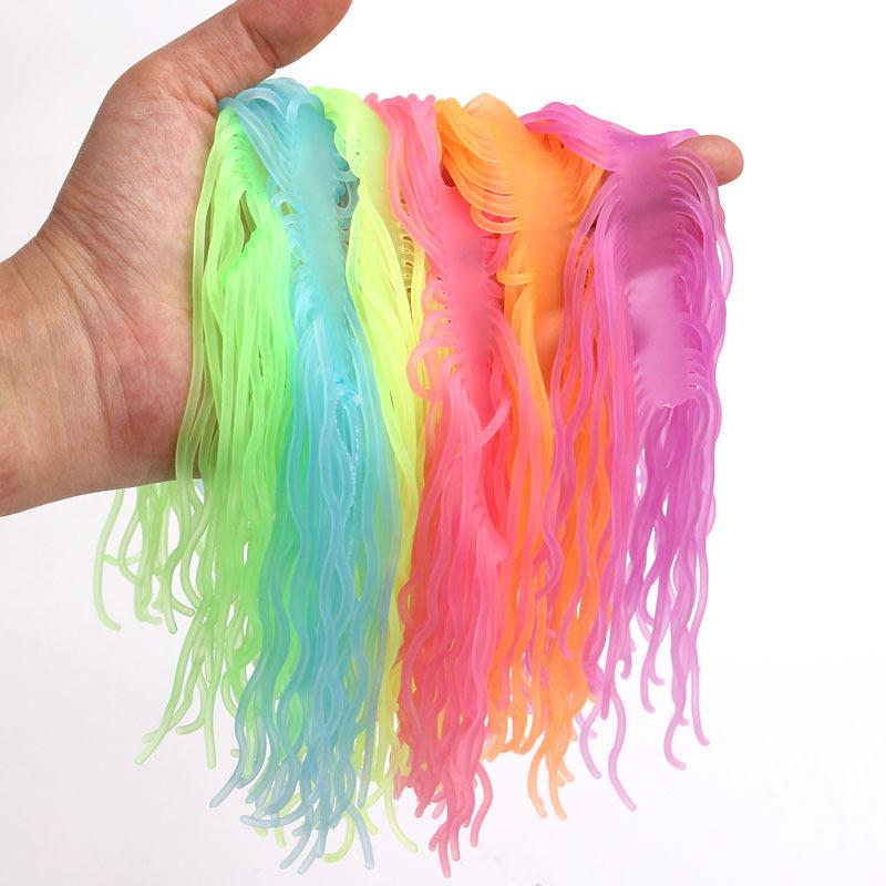 Tpr Spaghetti Leuchtende Italienische Nudel Elastisches Dehnseil Fidget Entlüftungs Dekompression Spielzeug für Kinder Erwachsene Anti Stressabbau