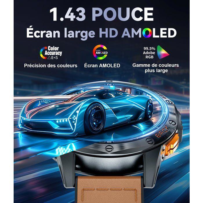 Montre connectée - LIGE - GPS - AMOLED 1,43" - 530mAh - IP68