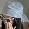 Polyester Shiny Metallic Bandana Stripe Satin Square Turban Liquid Silvery Headscarf  Outings